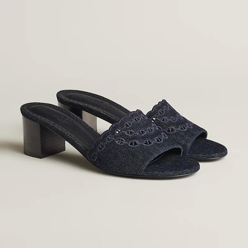 Dép Hermes Gwladys 45 Sandal Nữ Xanh Navy